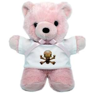  Teddy Bear Pink Skull and Crossbones with Green Eyes 