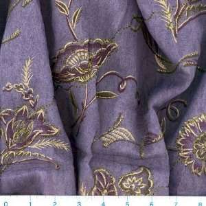  45 Wide Embroidered Crinkle Sheer Indirrah Purple Fabric 