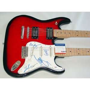  Oasis Autographed Signed Doubleneck Guitar & Proof PSA/DNA 