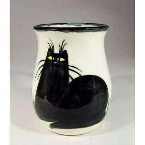  Black Cat Ceramic Mug created by Moonfire Pottery Kitchen 