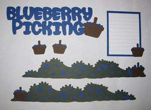 Premade Scrapbook Borders Page Layout BLUEBERRY PICKING  