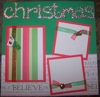 Christmas Believe Premade Scrapbook Pages 12x12 Santa Pre made  