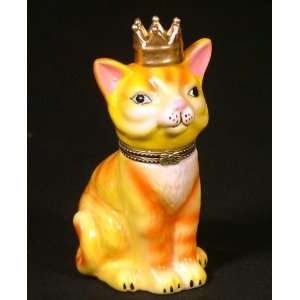  Queen Royal Cat with Crown Hinged Trinket Box phb