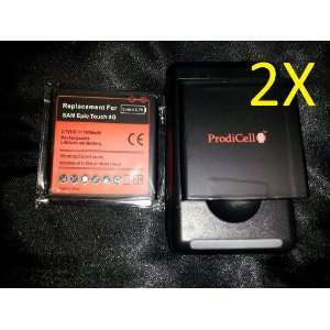 Free Travel Charger] + TWO ProdiCell Premium 1800mAH Slim Extended 