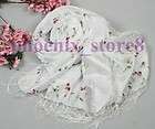 new girl silk embroidery flower scarf / shawl with crea