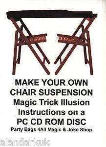 MAKE YOUR OWN CHAIR SUSPENSION Magic Trick Illusion PCD  