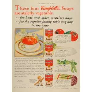  1933 Ad Campbells Easter Lent Meatless Soup Souper Kid 