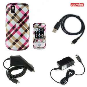  LG GD710 Shine II Combo Hot Pink Plaid Protective Case 