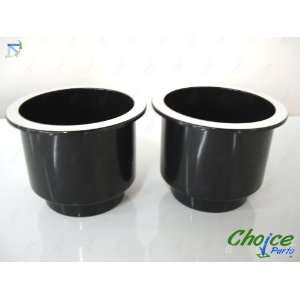 Sofa Cupholders   3.25 Deep X 4.375 Wide   Black with Chrome Rim Cup 