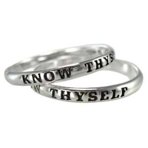  Sterling Silver Know Thyself Spiritual Inspirational Ring 