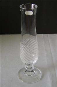 Cristal J. G. Durand Bud Vase Glass Crystal Frosted Cut Swirl Pattern 