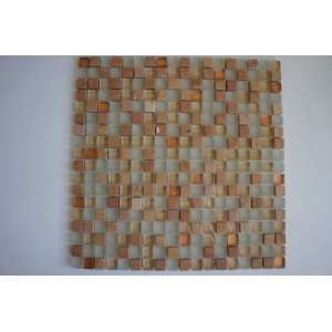   Glass Tile Light Brown Mosaic Stone 6 X 6 (Sample)