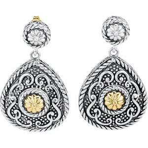  Sterling Silver 14K Yellow Gold Two Tone earrings Jewelry