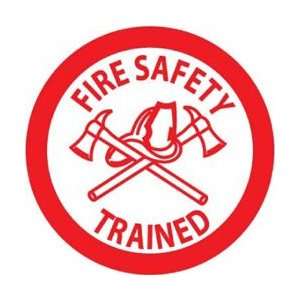 HH72   Hard Hat Emblem, Fire Safety Trained, 2 Diameter, Pressure 