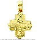 14K Gold Four Way Medal Charm Cruciform Cross