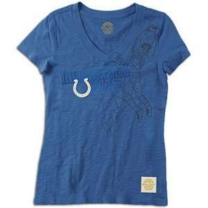 Indianapolis Colts Retro Sport Womens The Catch V Neck T 