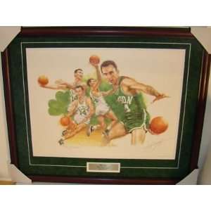  Bob Cousy SIGNED Framed LE/250 Lithograph 32X26   New 