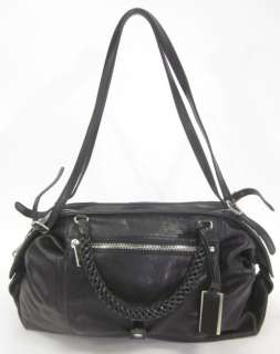 GRYSON Black Leather Olivia Large Satchel Handbag  