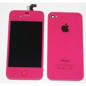 Cherry Pink iPhone 4S 4GS Full Set Front Glass Digitizer + LCD + Back 