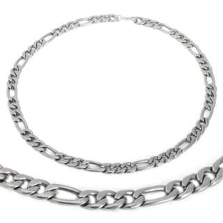 Men Stainless Steel Figaro or Cuban Curb Chain Necklace  