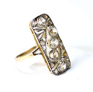 Antique Victorian 1.66ct. White Sapphire & Diamond Ring  