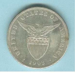 PHILIPPINES ONE PESO 1903S #867.SEE MORE COINS AND NOTES IN MY 