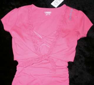ABERCROMBIE GIRLS PINK TIERED DRESS WITH PLACE PINK TIE BOLERO   SIZE 