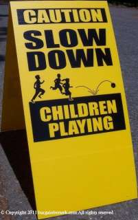 NEW CAUTION CHILDREN PLAYING 24x12 SAFETY CURB SIGN  