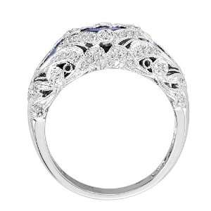  2.25 CTW Sapphire & Diamond Ring 14K White Gold Jewelry