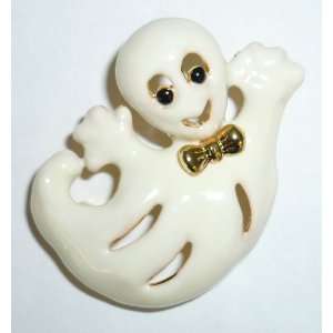  White Enamel Ghost Pin Jewelry