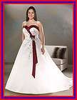 Plus Size Hot Sale White and Red Bridal Gown Embroidery