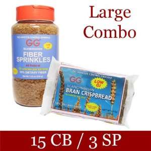GG Bran Crispbread Large Combo Pack (15 pkg Crispbread + 3 Jar 