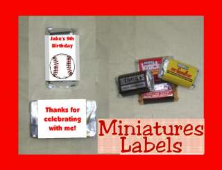 Sports Birthday Mini Miniature Candy Bar Wrappers Personalized  