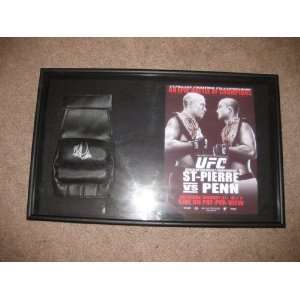 GSP Signed Glove Shadowbox UFC Autographed  Sports 