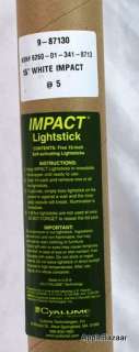 New Cyalume 15 Impact Light 5 Sticks Bundle White  