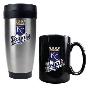  Kansas City Royals Travel Tumbler & Black Ceramic Mug Set 