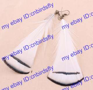 5Pairs 144Choice Handmade Pheasant Fashion long feather earrings 