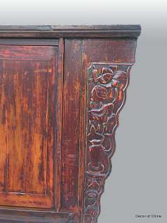 Chinese Antique Wooden Cabinet Chest with Carving D6 6  
