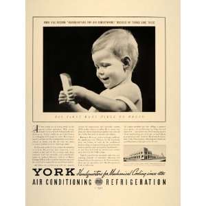  1937 Ad York Air Conditioning Helms Olympic Bakery LA 