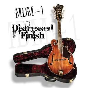   MONROE F STYLE ALL SOLID DISTRESSED MANDOLIN w DELUXE HARD SHELL CASE
