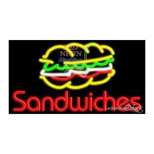  Sandwiches Neon Sign 20 Tall x 37 Wide x 3 Deep 