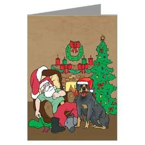 Santas Rottweiler Christmas Greeting Cards Pk of Pets Greeting Cards 