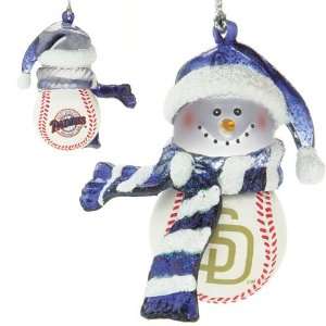San Diego Padres MLB Striped Acrylic Snowman Ornament (3 inch)