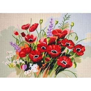  GLORIOUS POPPIES NEEDLEPOINT CANVAS DESIGN Arts, Crafts 
