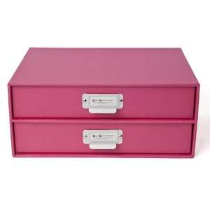  Bigso Birger File Box, 2 Drawers, Cerise