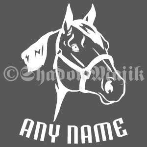   vinyl decal quarter horse head add any name up to 12 characters