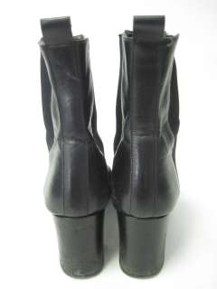 AUTH GUCCI Black Leather Ankle Boots Size 6.5  