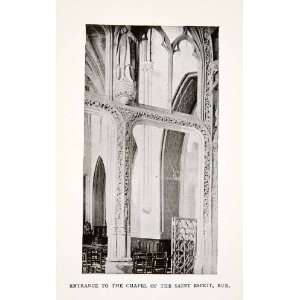 1918 Print Saint Esprit Chapel Entrance Rue France Religion Church 