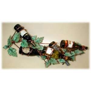  Copper Wall Wine Holder, 5 bottle horizontal