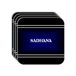 Personal Name Gift   SADHANA Set of 4 Mini Mousepad Coasters (black 